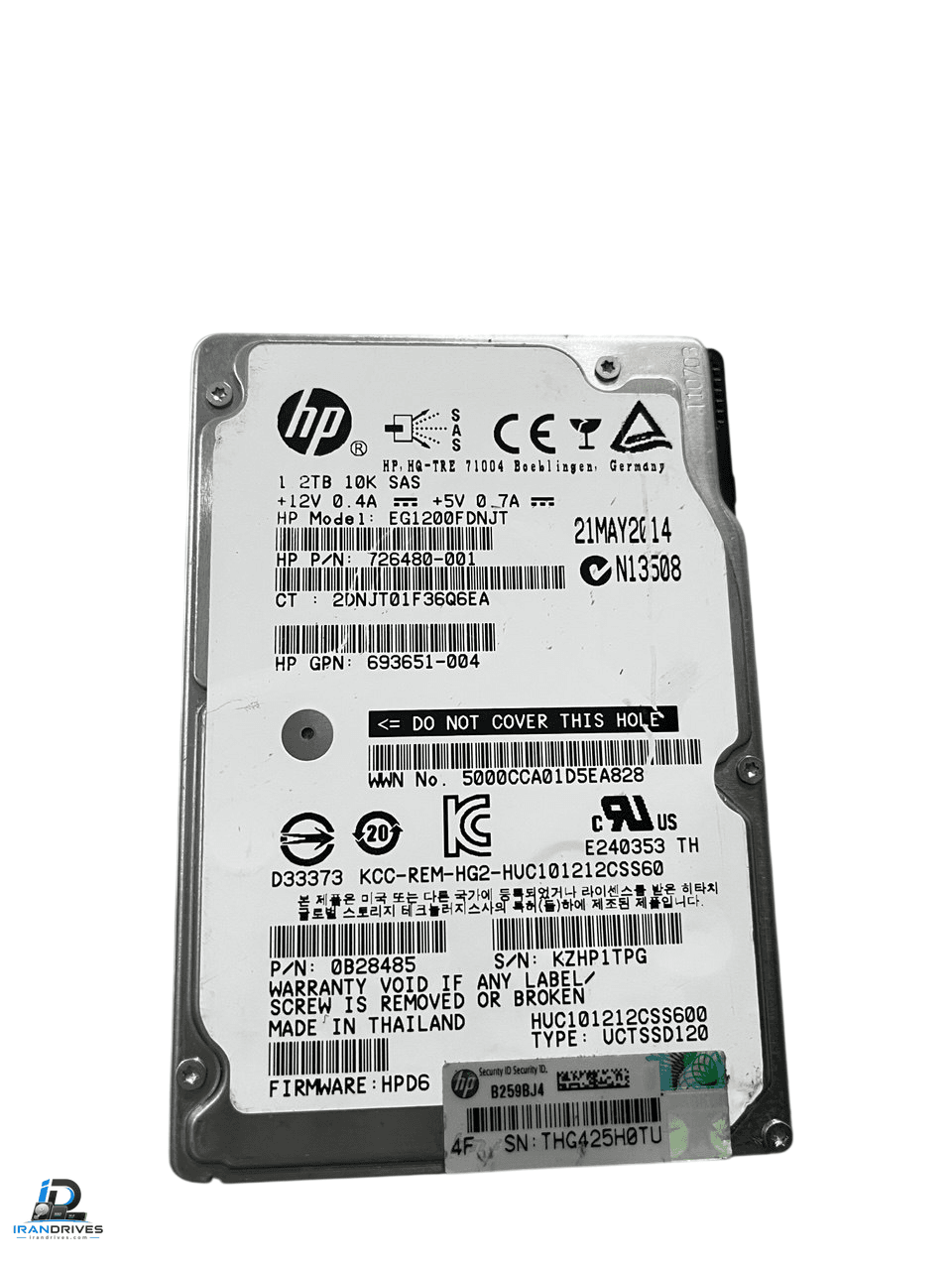 هارد سرور اچ پی ظرفیت 1.2 ترابایت SAS 6Gb/s 10K