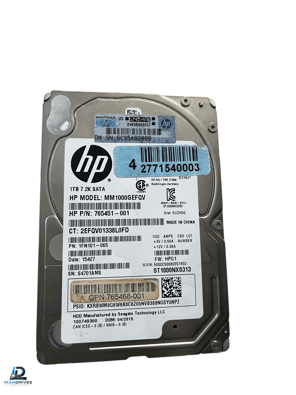 هارد سرور اچ پی ظرفیت 1 ترابایت رابط SAS 6Gb/s 7200RPM