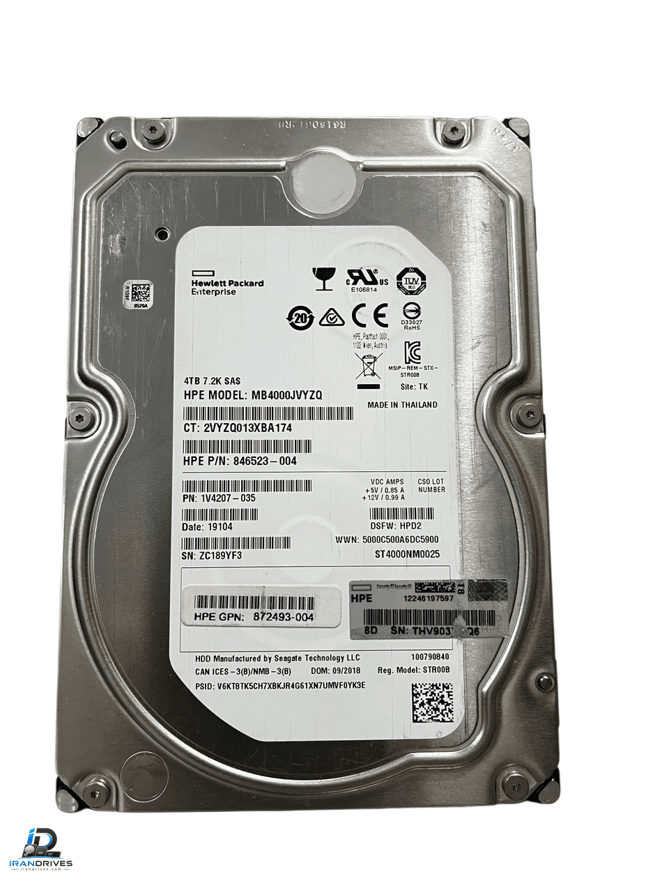هارد سرور اچ پی ظرفیت 4 ترابایت SAS 6Gb/s 7200 RMP