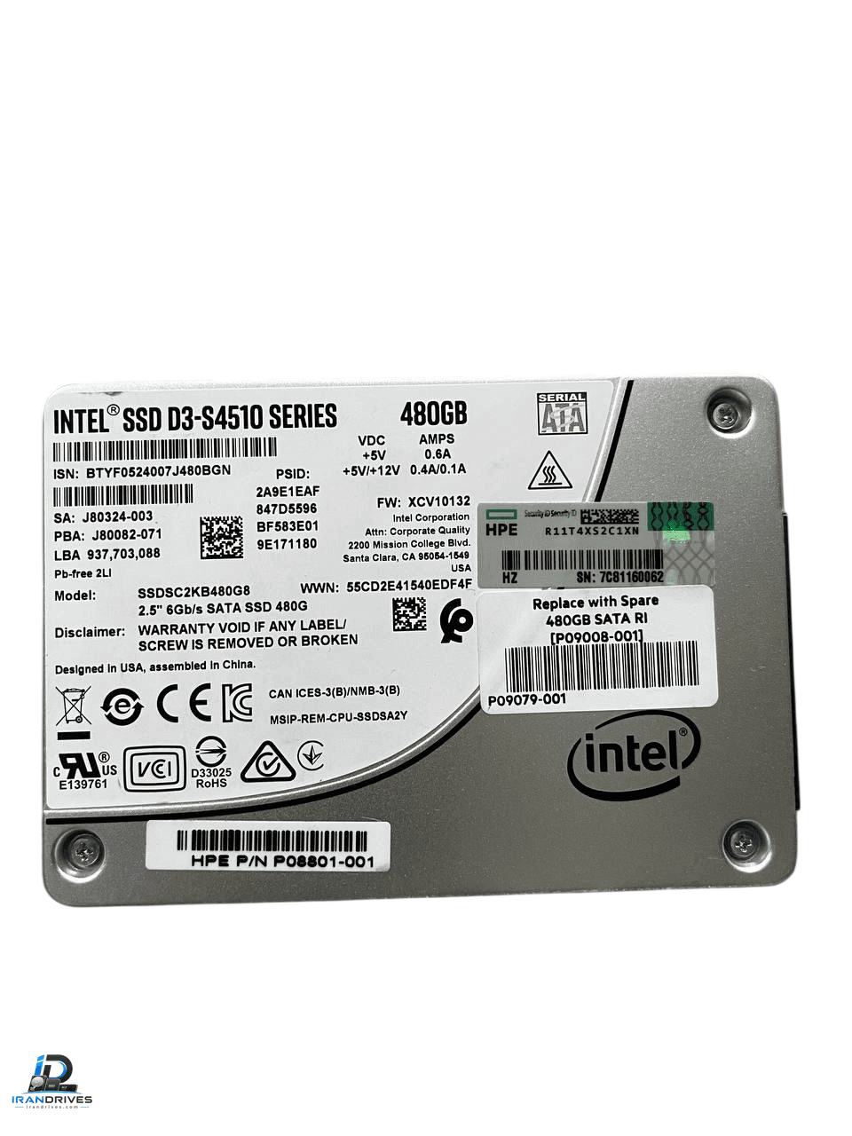 اس اس دی اینترنال اینتل D3-S4510 ظرفیت 480 گیگابایت